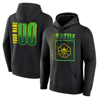 Men's Black Seattle Storm  Home Court Pop Personalized Name & Number Hoodie