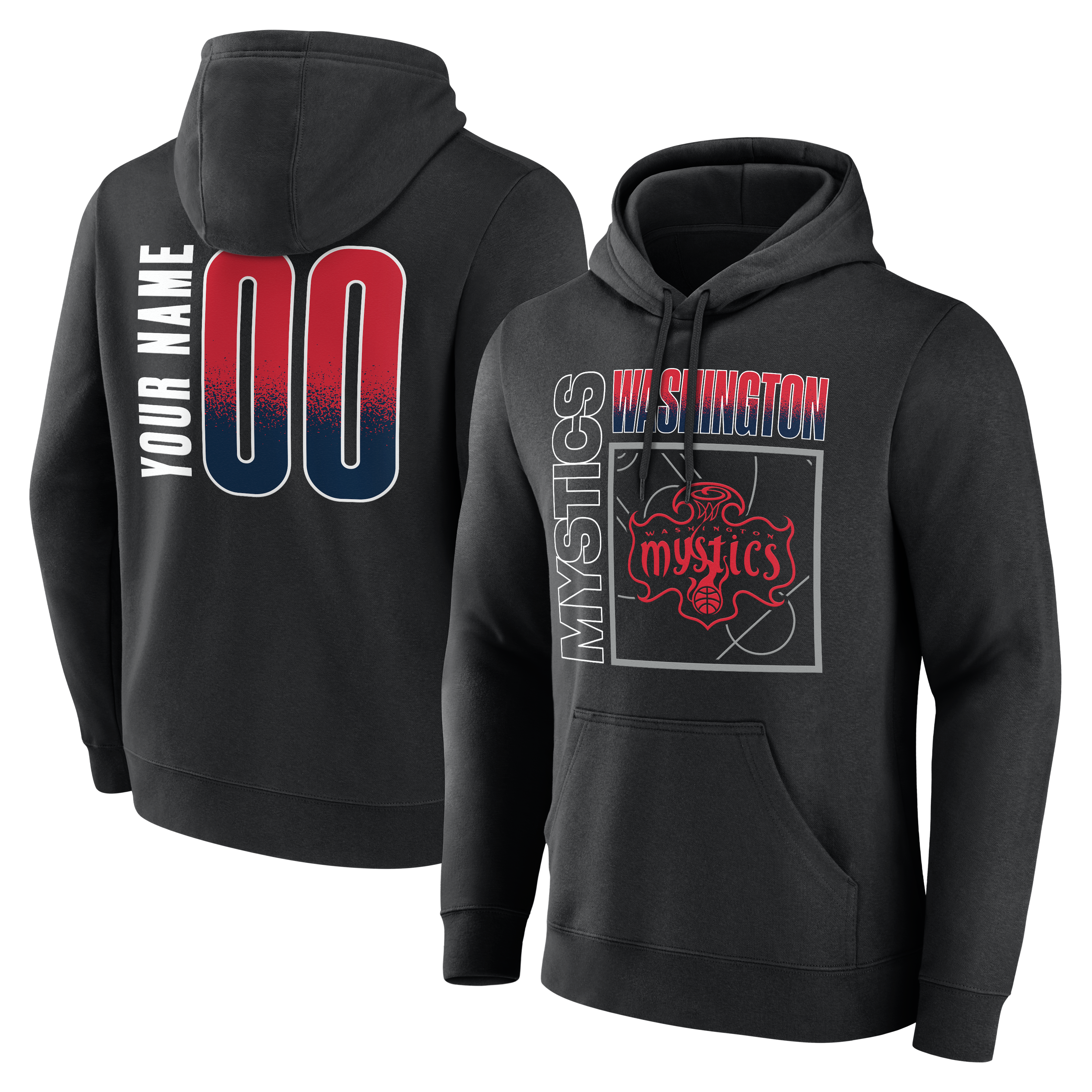 Men’s Black Washington Mystics Big & Tall Home Court Pop Personalized Name & Number Hoodie Men’s Black Washington Mystics Big & Tall Home Court Pop Personalized Name & Number Hoodie