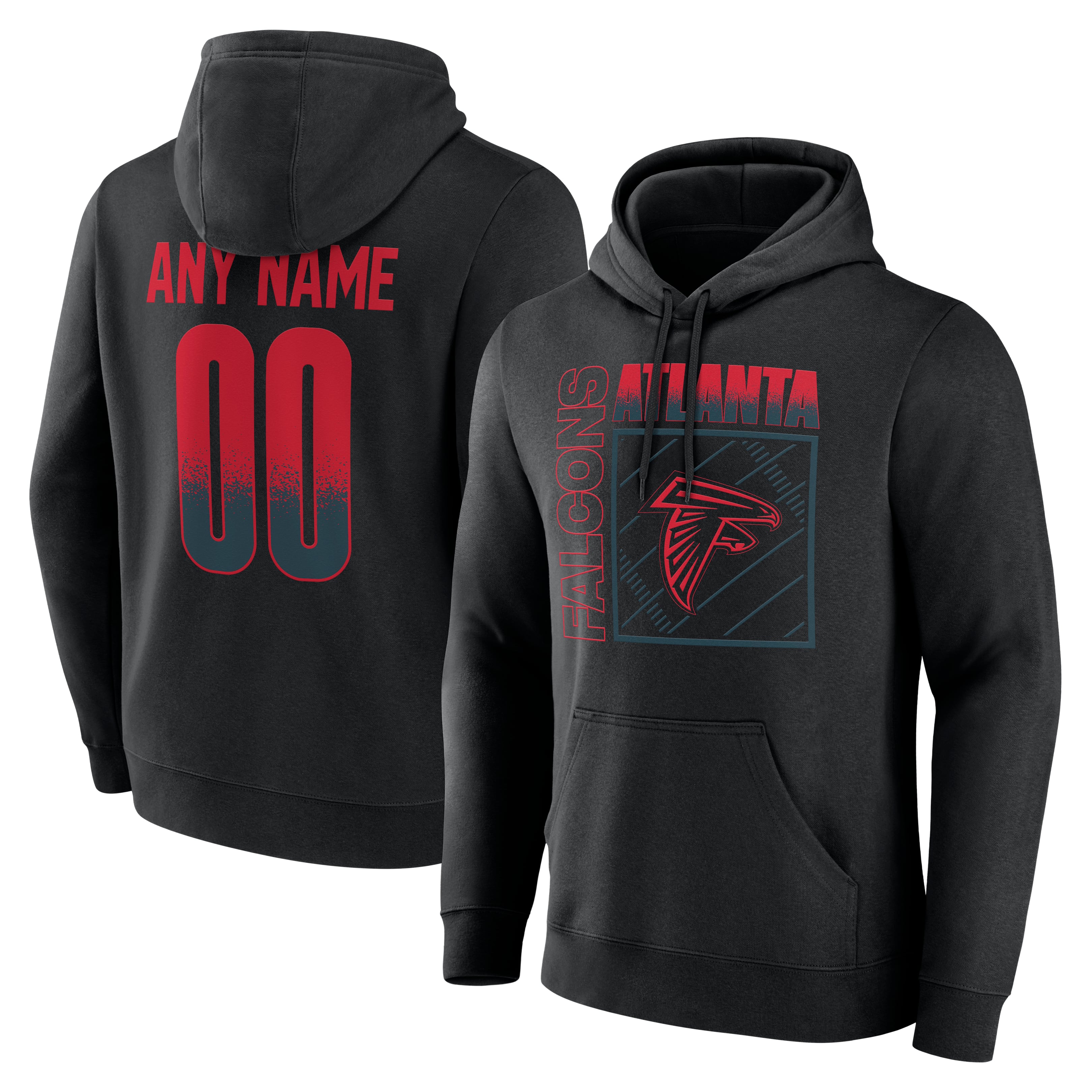 Men's Black Atlanta Falcons  Home Field Pop Personalized Name & Number Hoodie