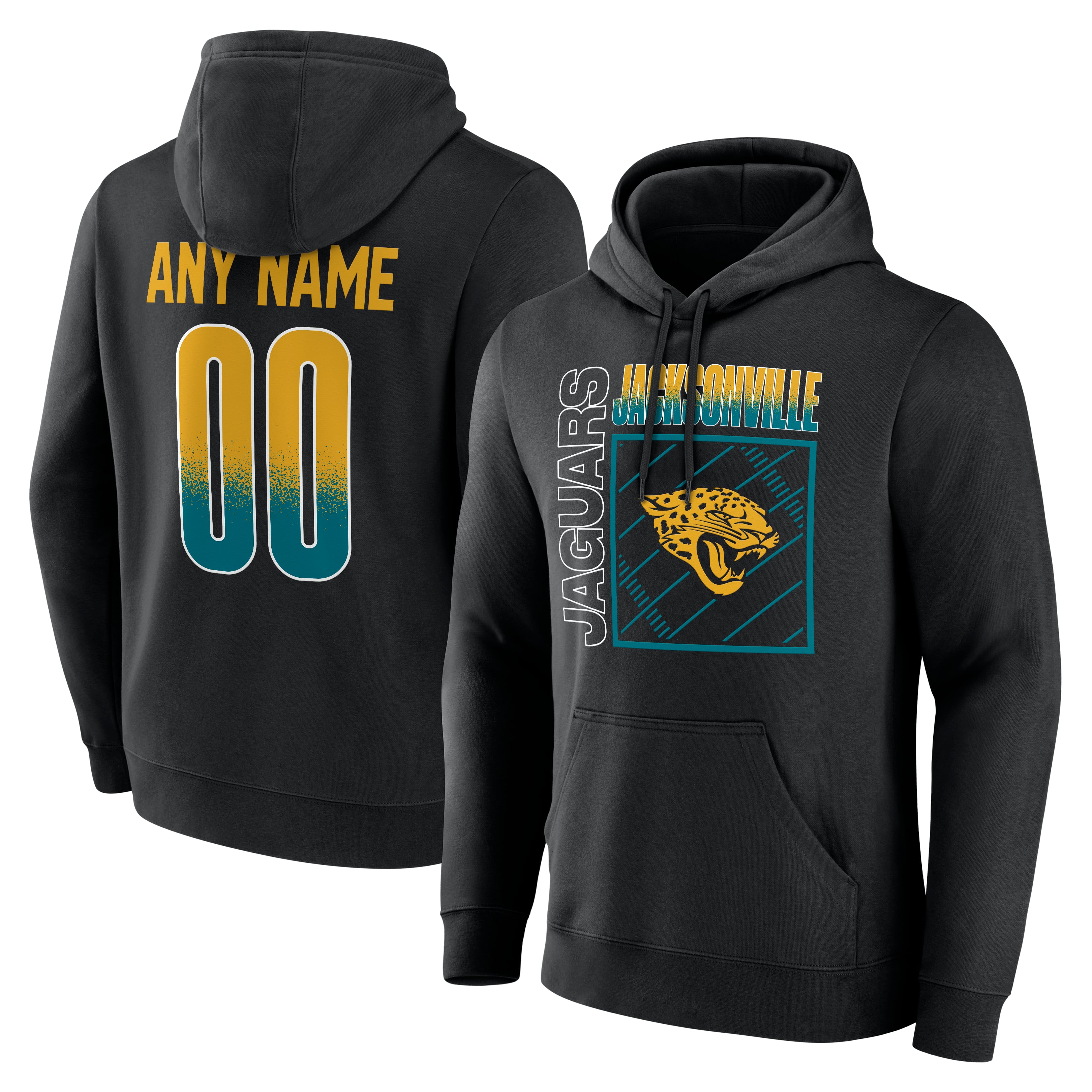 Men's Black Jacksonville Jaguars  Home Field Pop Personalized Name & Number Hoodie