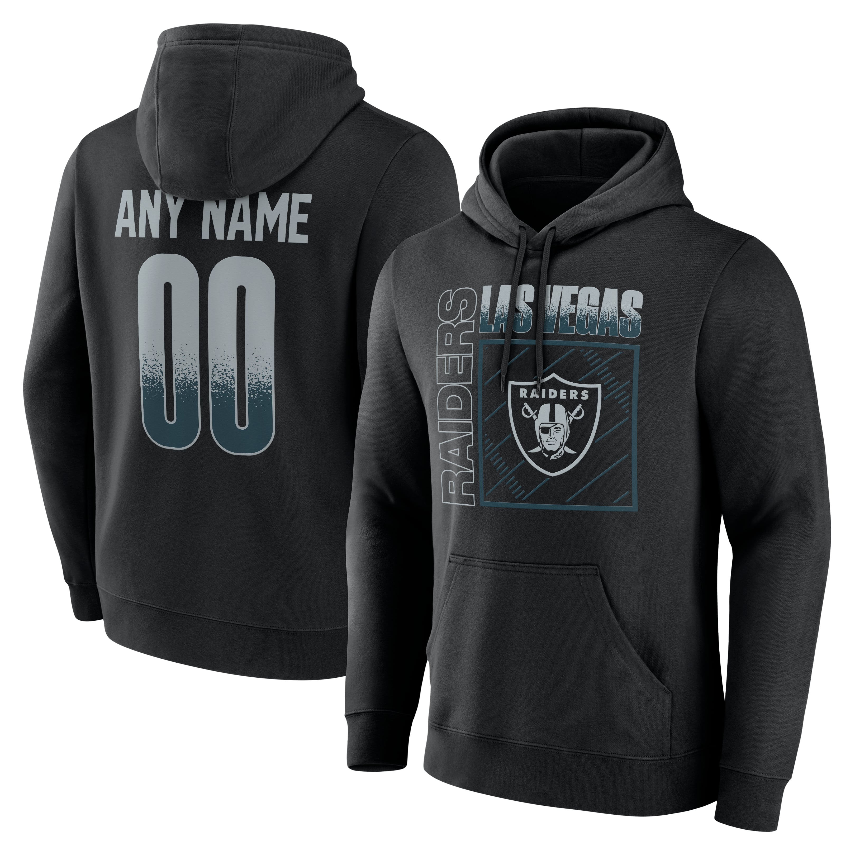 Men's Black Las Vegas Raiders  Home Field Pop Personalized Name & Number Hoodie