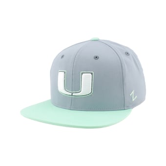 Unisex Zephyr  Gray Miami Hurricanes Pastel Fitted Hat