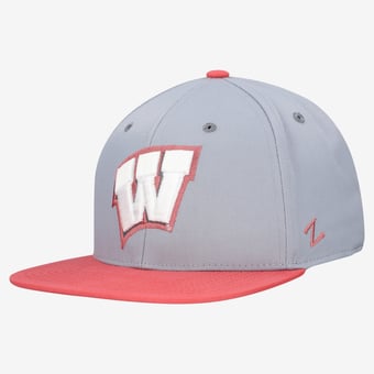 Unisex Zephyr  Gray Wisconsin Badgers Pastel Fitted Hat