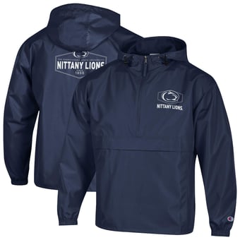 Men's Champion Navy Penn State Nittany Lions Delay Packable Half-Zip Jacket