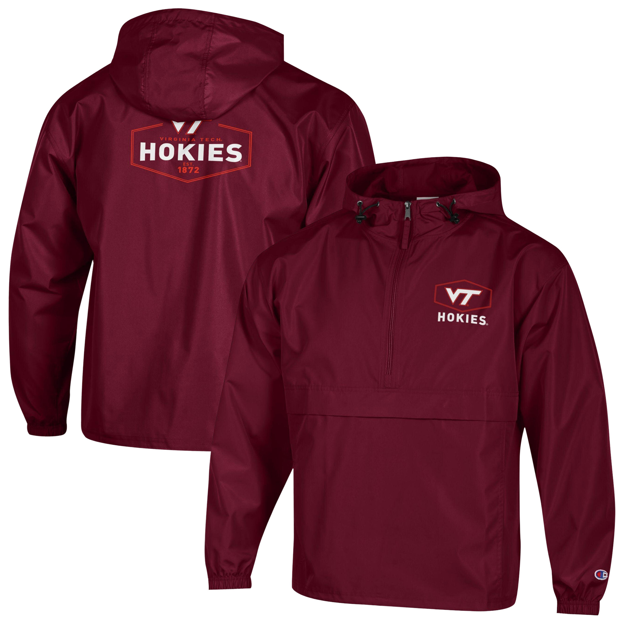 Men's Champion Maroon Virginia Tech Hokies Delay Packable Half-Zip Jacket