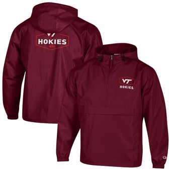 Men's Champion Maroon Virginia Tech Hokies Delay Packable Half-Zip Jacket