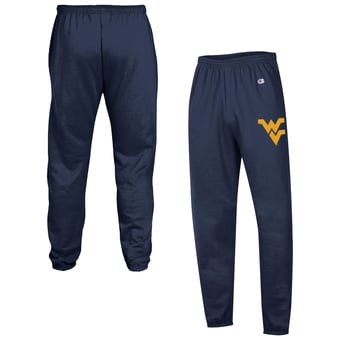 Men's Champion  Navy West Virginia Mountaineers Powerblend Banded Fleece Sweatpants