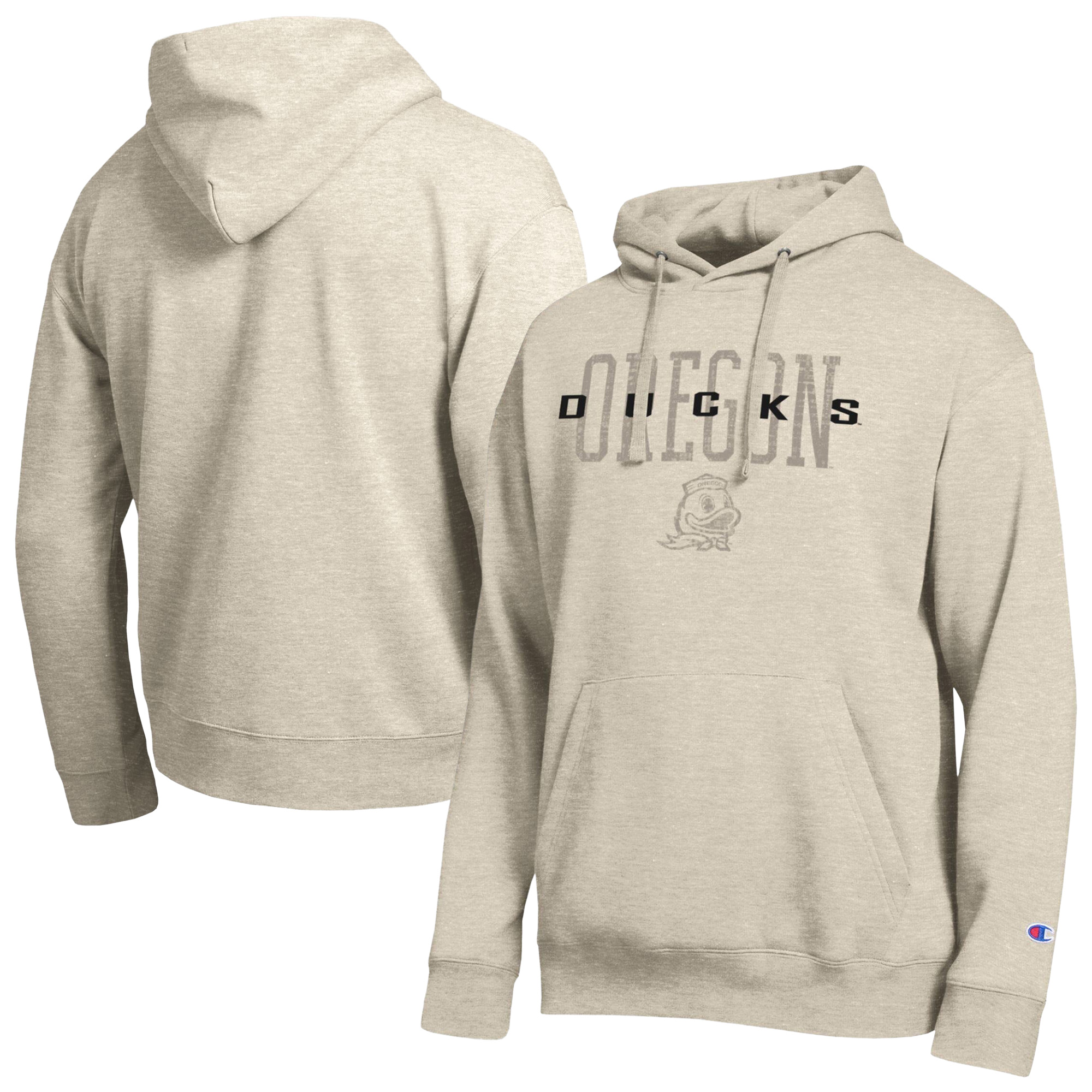 Men's Champion  Oatmeal Oregon Ducks All-Star Neutral Stack Hoodie