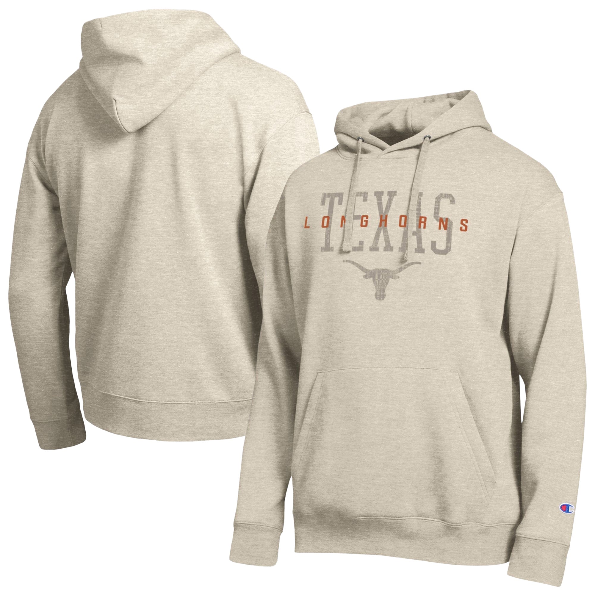 Men's Champion  Oatmeal Texas Longhorns All-Star Neutral Stack Hoodie