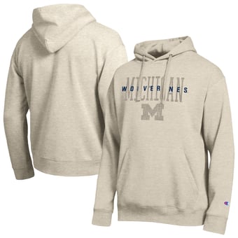 Men's Champion  Oatmeal Michigan Wolverines All-Star Neutral Stack Hoodie