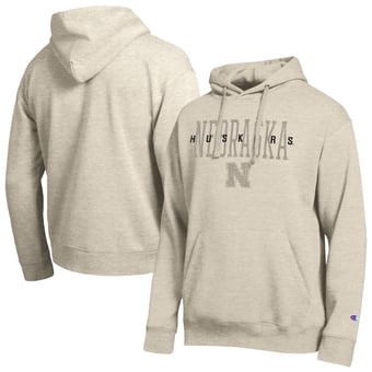 Men's Champion  Oatmeal Nebraska Huskers All-Star Neutral Stack Hoodie