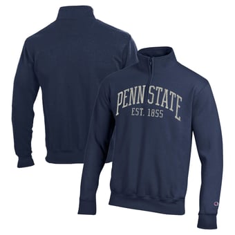 Men's Champion  Navy Penn State Nittany Lions Powerblend Quarter-Zip Pullover