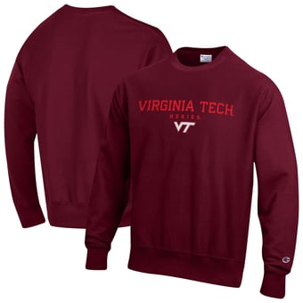Men's Champion  Maroon Virginia Tech Hokies Relentless Reverse Weave Sweatshirt