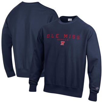 Men's Champion  Navy Ole Miss Rebels Relentless Reverse Weave Sweatshirt