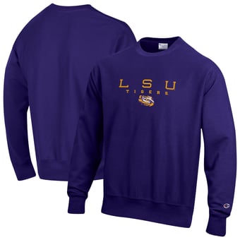 Men's Champion  Purple LSU Tigers Relentless Reverse Weave Sweatshirt