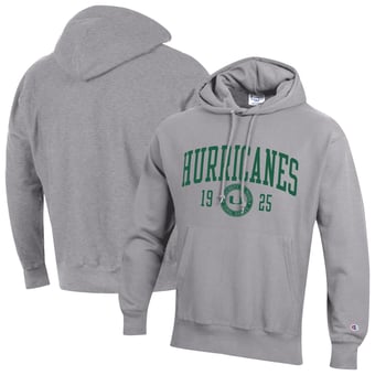 Men's Champion  Heather Gray Miami Hurricanes Established Reverse Weave Hoodie