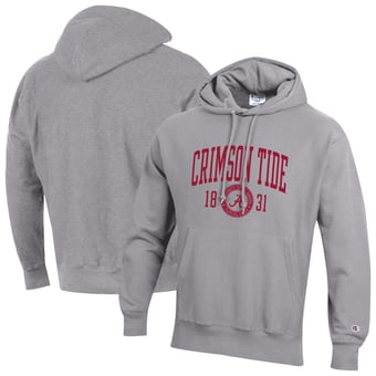 Men's Champion  Heather Gray Alabama Crimson Tide Established Reverse Weave Hoodie