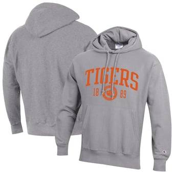 Men's Champion  Heather Gray Clemson Tigers Established Reverse Weave Hoodie