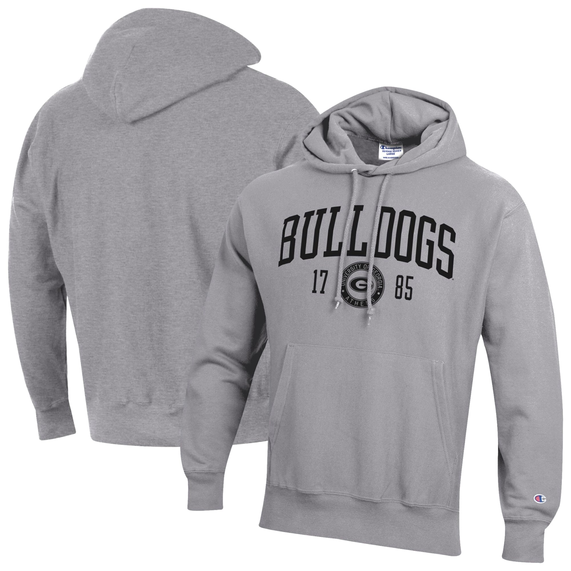 Men's Champion  Heather Gray Georgia Bulldogs Established Reverse Weave Hoodie