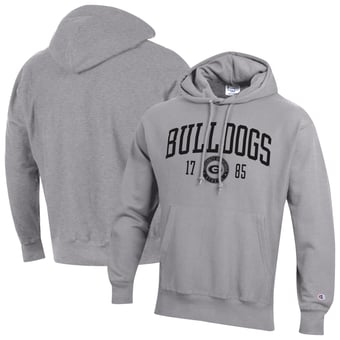 Men's Champion  Heather Gray Georgia Bulldogs Established Reverse Weave Hoodie
