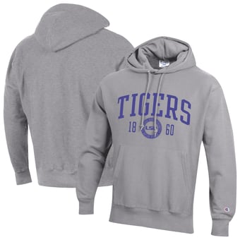 Men's Champion  Heather Gray LSU Tigers Established Reverse Weave Hoodie