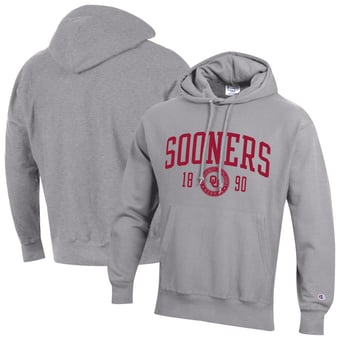 Men's Champion  Heather Gray Oklahoma Sooners Established Reverse Weave Hoodie