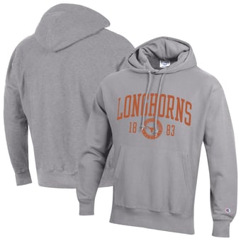 Men's Champion  Heather Gray Texas Longhorns Established Reverse Weave Hoodie