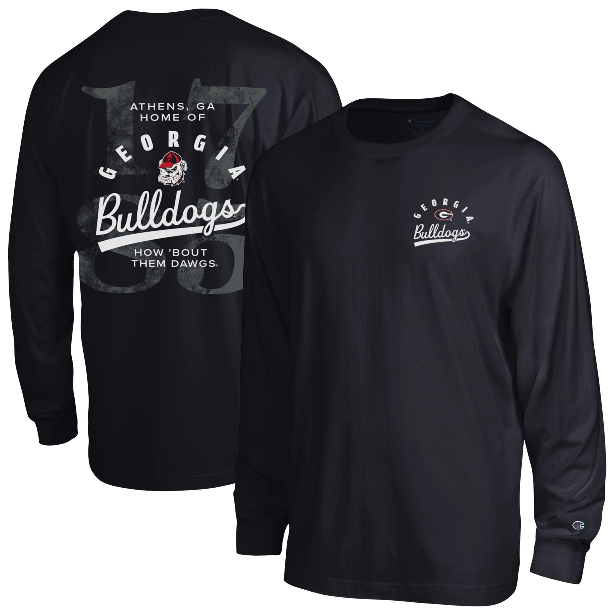 Men's Champion  Black Georgia Bulldogs Laminated All-Star Long Sleeve T-Shirt