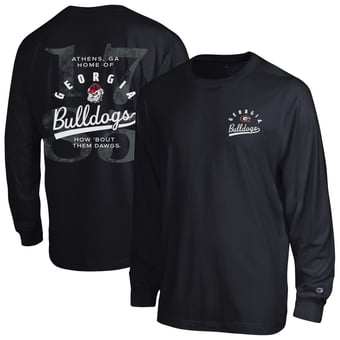 Men's Champion  Black Georgia Bulldogs Laminated All-Star Long Sleeve T-Shirt