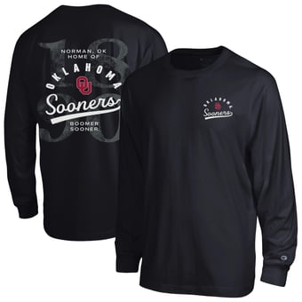 Men's Champion  Black Oklahoma Sooners Laminated All-Star Long Sleeve T-Shirt