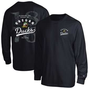 Men's Champion  Black Oregon Ducks Laminated All-Star Long Sleeve T-Shirt
