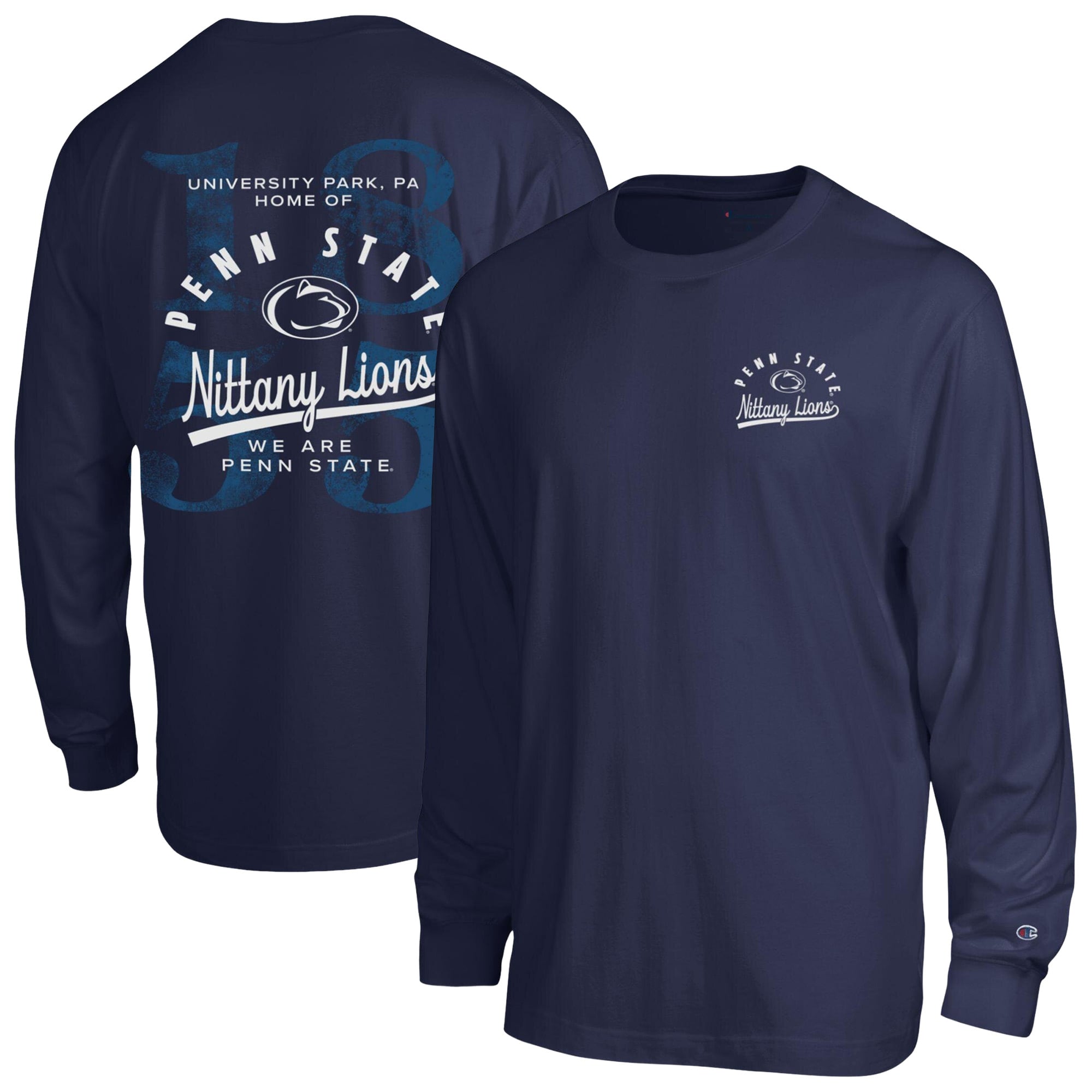 Men's Champion  Navy Penn State Nittany Lions Laminated All-Star Long Sleeve T-Shirt