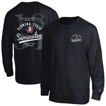 Men's Champion  Black Florida State Seminoles Laminated All-Star Long Sleeve T-Shirt