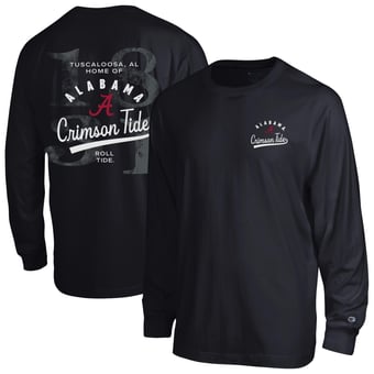 Men's Champion  Black Alabama Crimson Tide Laminated All-Star Long Sleeve T-Shirt