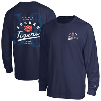 Men's Champion  Navy Auburn Tigers Laminated All-Star Long Sleeve T-Shirt