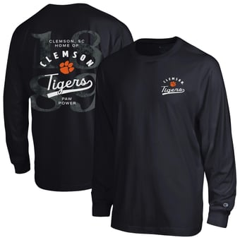 Men's Champion  Black Clemson Tigers Laminated All-Star Long Sleeve T-Shirt