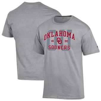 Men's Champion Heather Gray Oklahoma Sooners Varsity T-Shirt