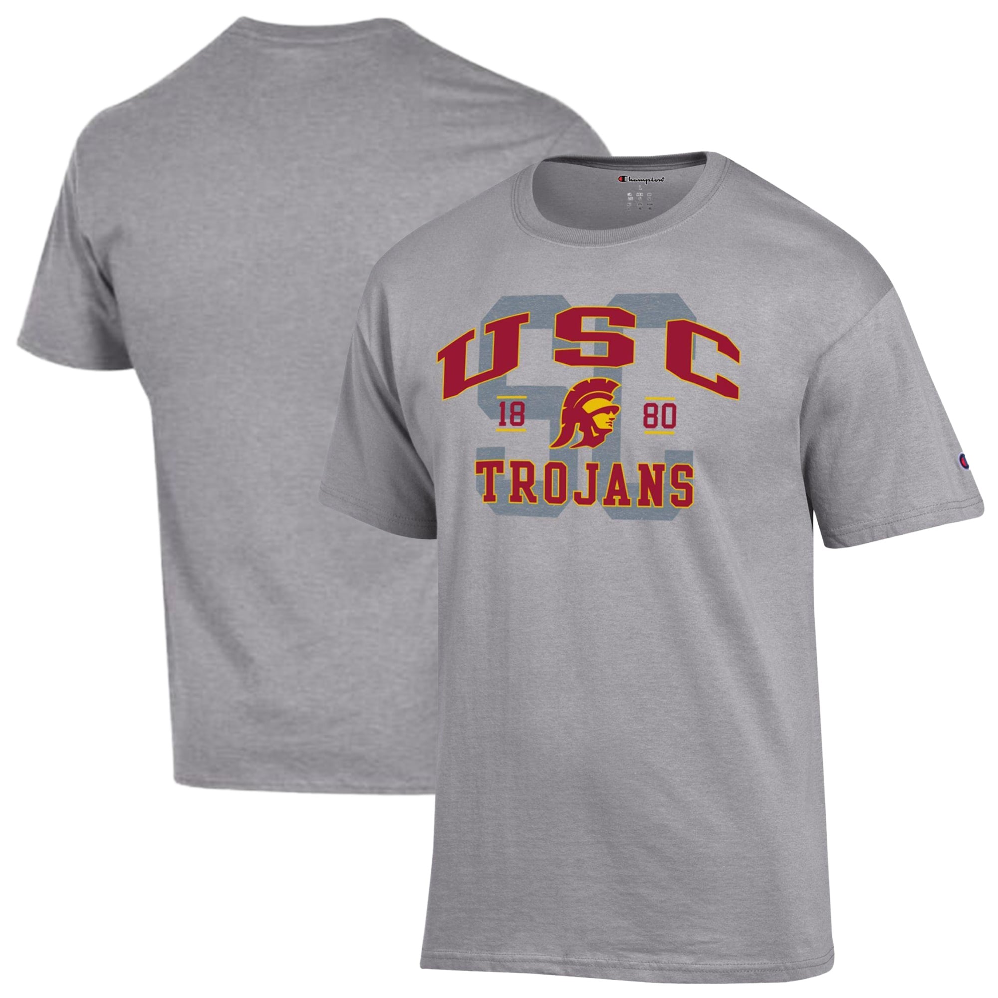 Men's Champion Heather Gray USC Trojans Varsity T-Shirt