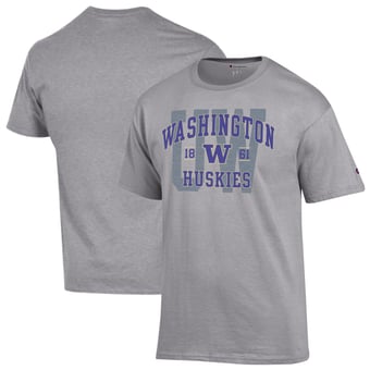 Men's Champion Heather Gray Washington Huskies Varsity T-Shirt