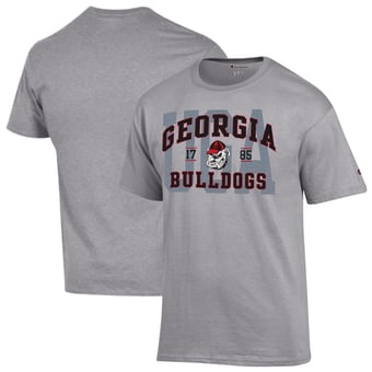 Men's Champion Heather Gray Georgia Bulldogs Varsity T-Shirt