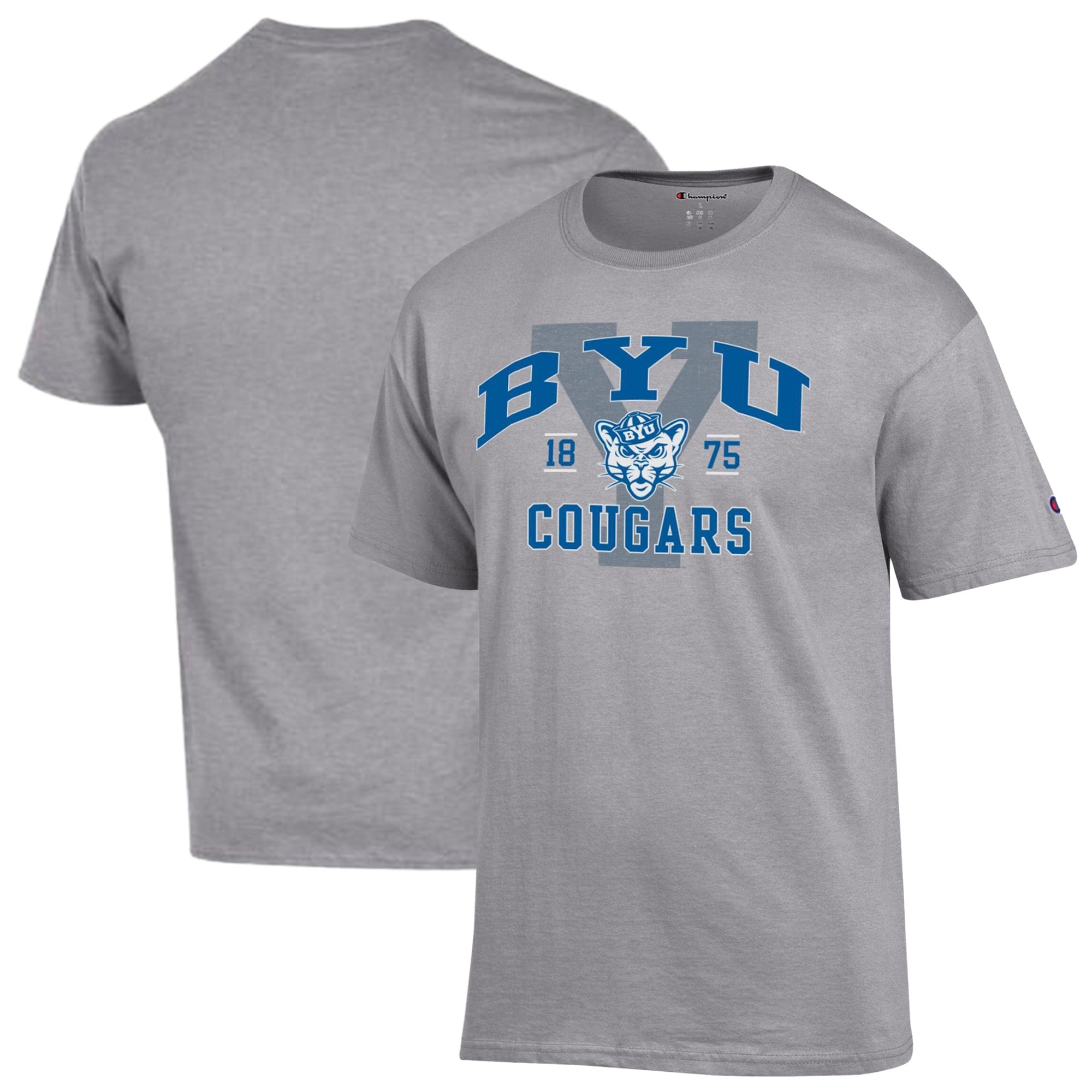 Men's Champion Heather Gray BYU Cougars Varsity T-Shirt