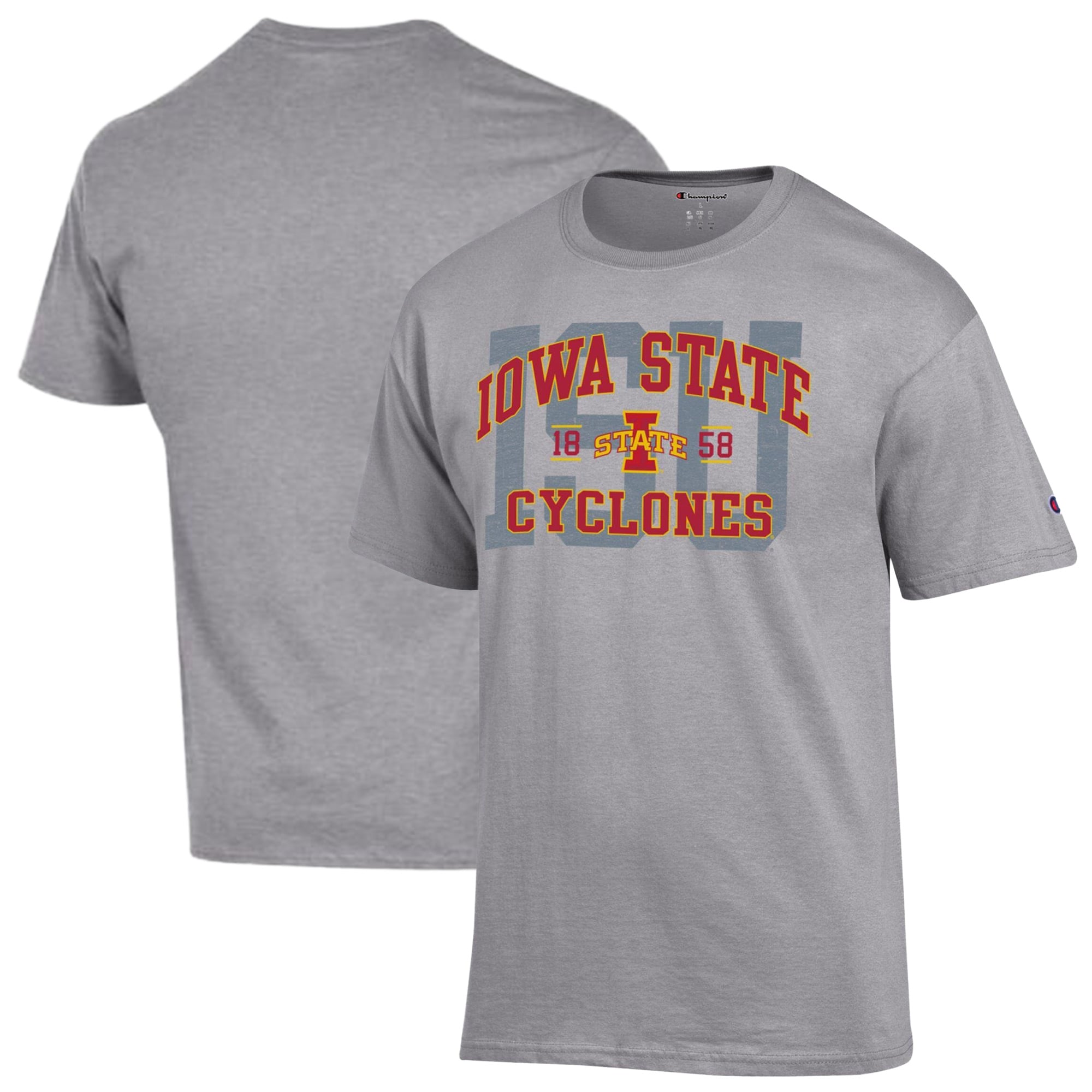 Men's Champion Heather Gray Iowa State Cyclones Varsity T-Shirt