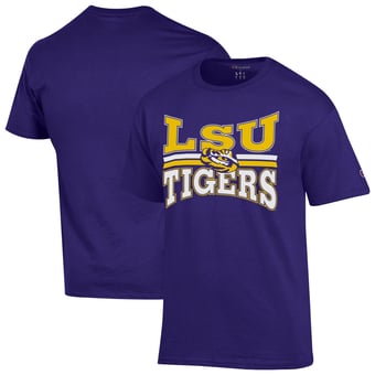 Men's Champion  Purple LSU Tigers Team Zoom T-Shirt