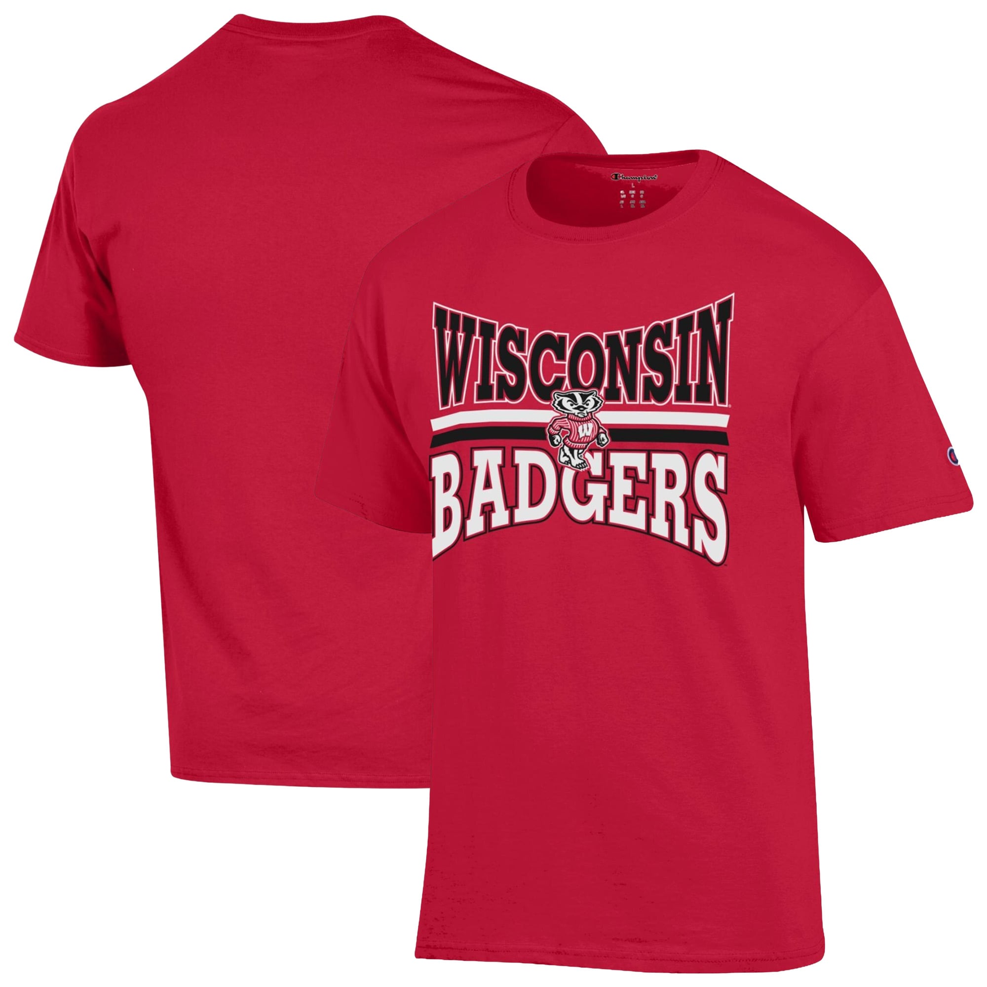 Men's Champion  Red Wisconsin Badgers Team Zoom T-Shirt