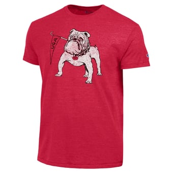 Men's Champion  Red Georgia Bulldogs Vintage Triumph Tri-Blend T-Shirt
