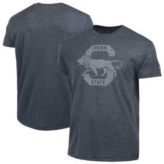 Men's Champion  Navy Penn State Nittany Lions Vintage Triumph Tri-Blend T-Shirt