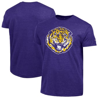 Men's Champion  Purple LSU Tigers Vintage Triumph Tri-Blend T-Shirt
