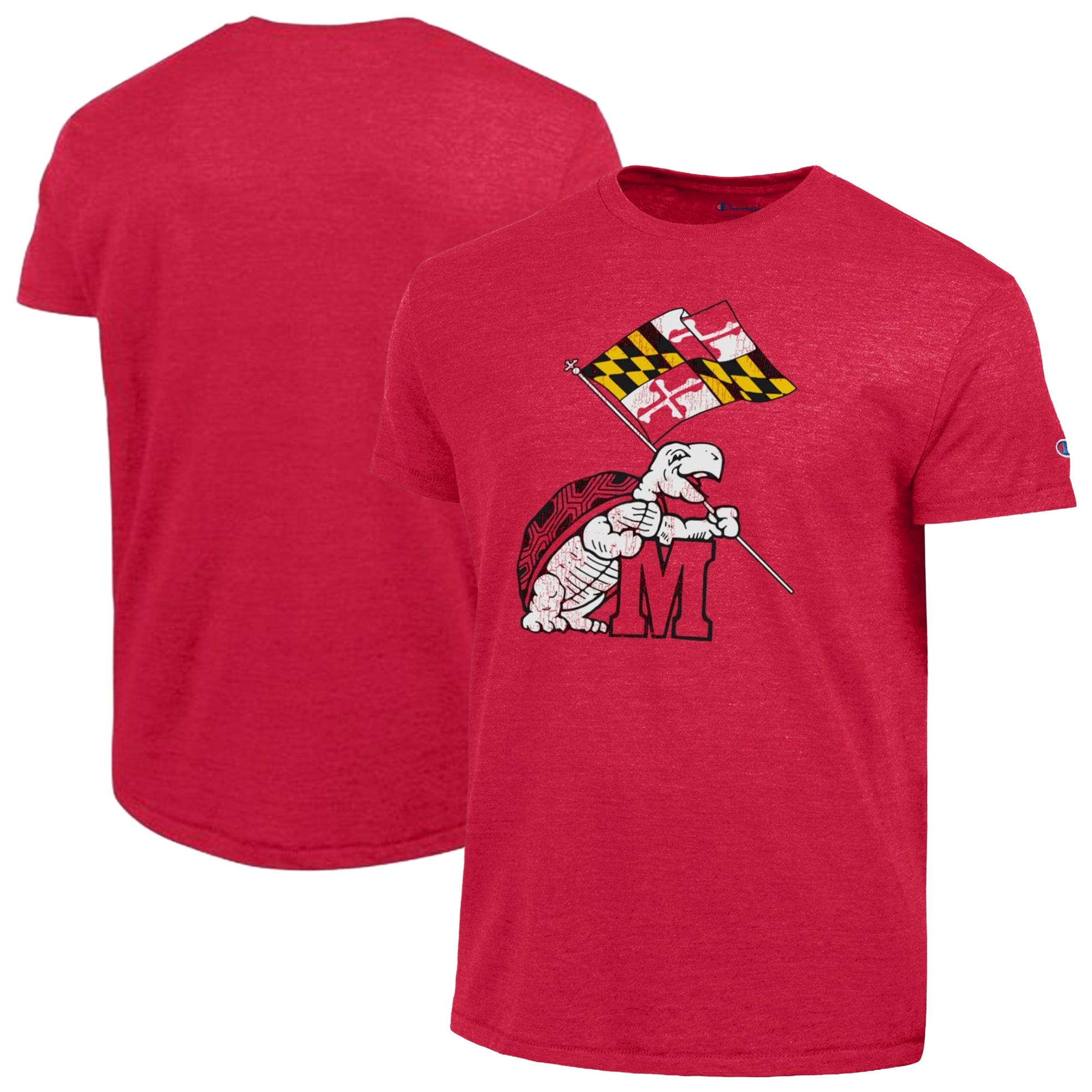 Men's Champion Red Maryland Terrapins Vintage Triumph Tri-Blend T-Shirt