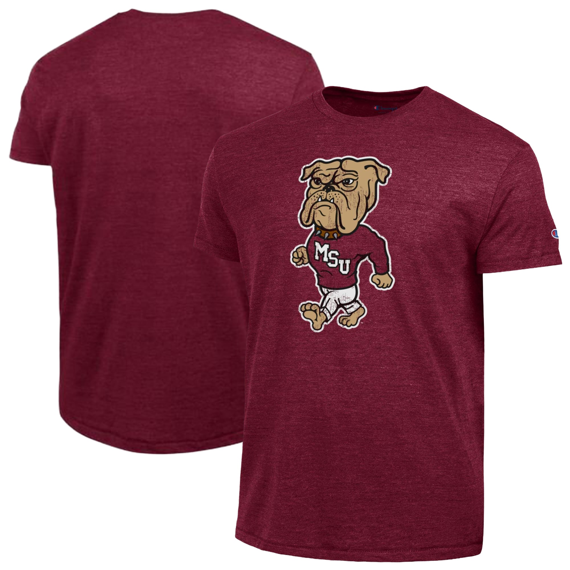 Men's Champion  Maroon Mississippi State Bulldogs Vintage Triumph Tri-Blend T-Shirt