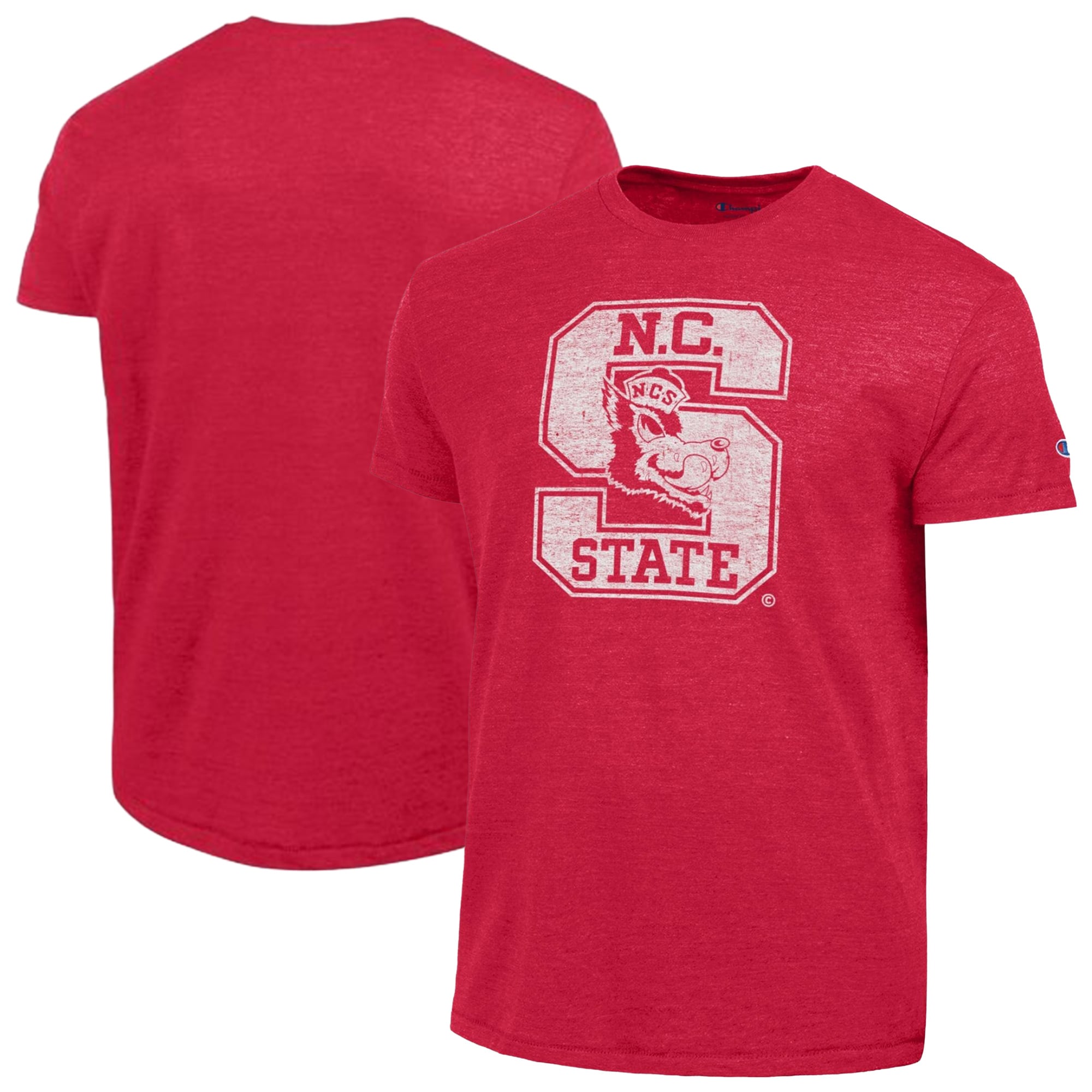 Men's Champion  Red NC State Wolfpack Vintage Triumph Tri-Blend T-Shirt